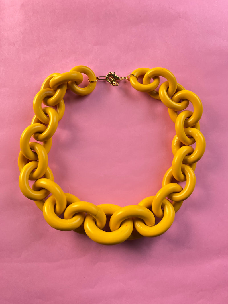 Collar Eslabón Amarillo Small