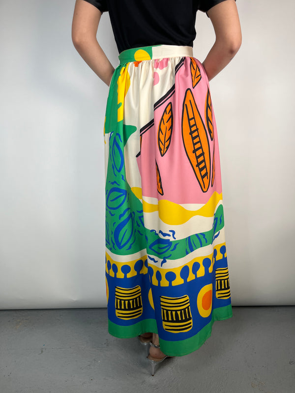 Falda Maxi Estampado Multicolor