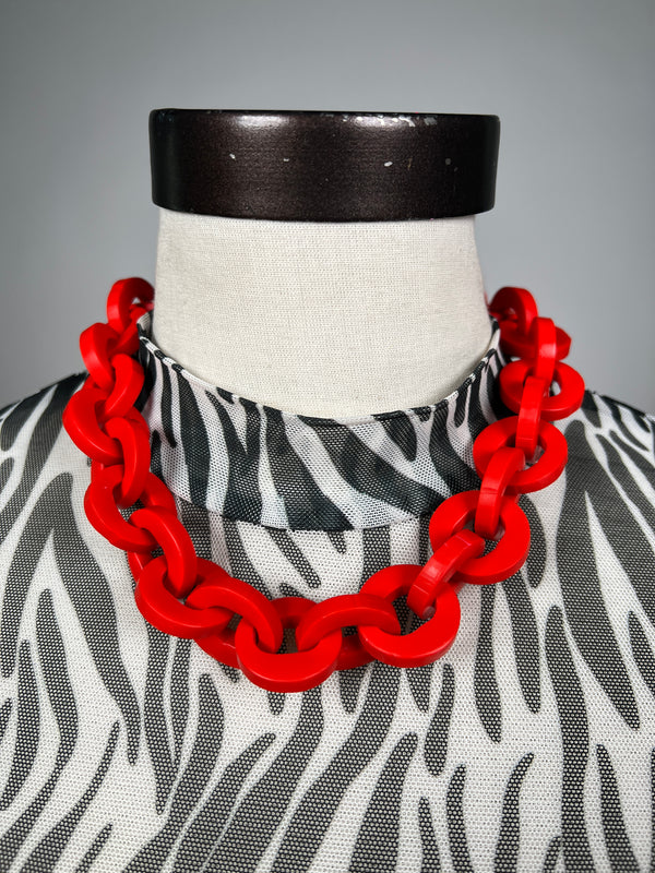 Collar Cadenas Rojo Slim