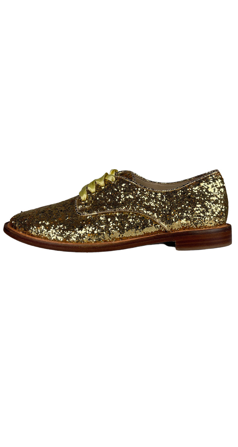 Zapato Dorado Brillos