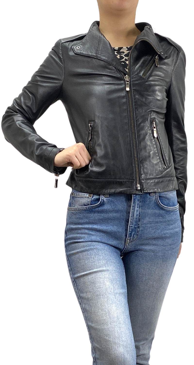 Chaqueta Cuero Negro