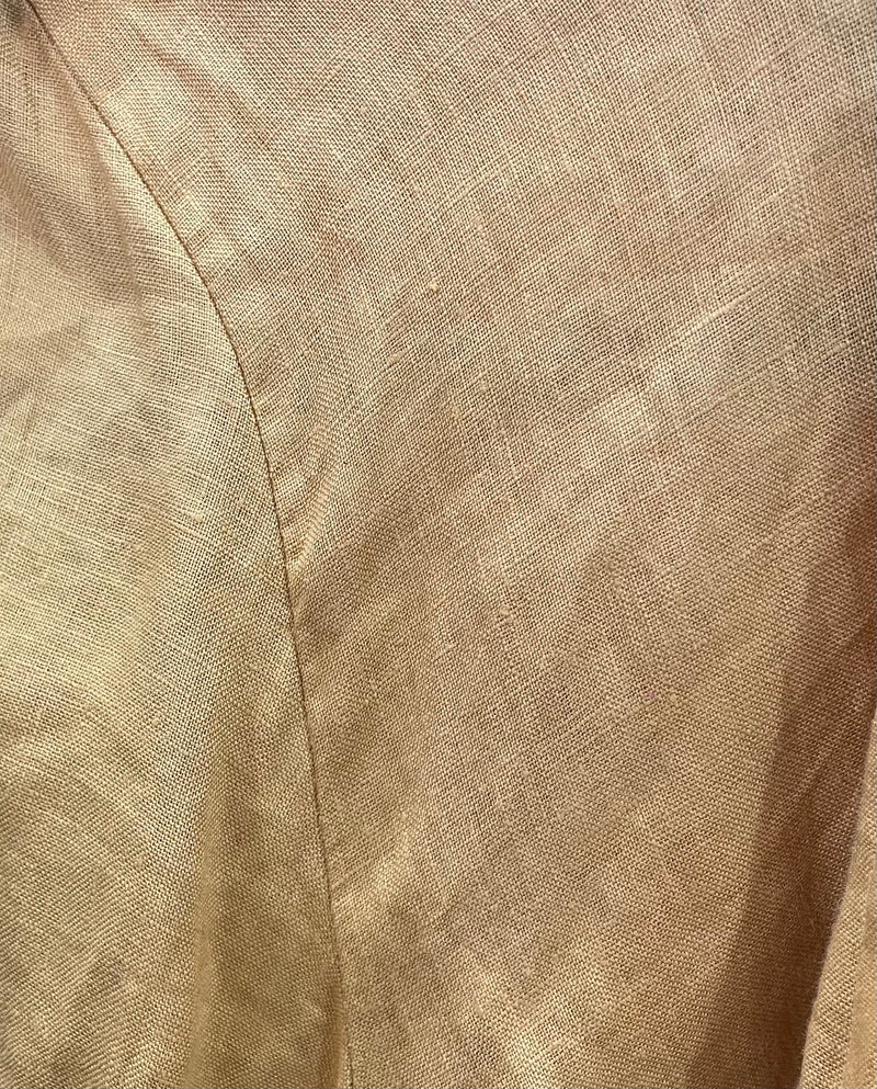 Vestido Camisero Lino Mostaza