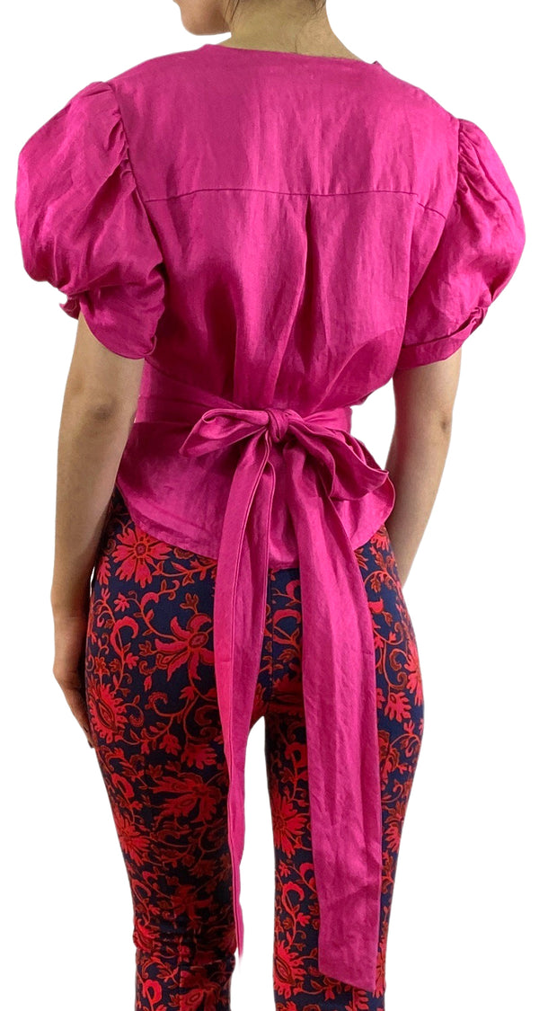 Blusa Lino Fucsia