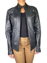 Chaqueta Cuero Negro