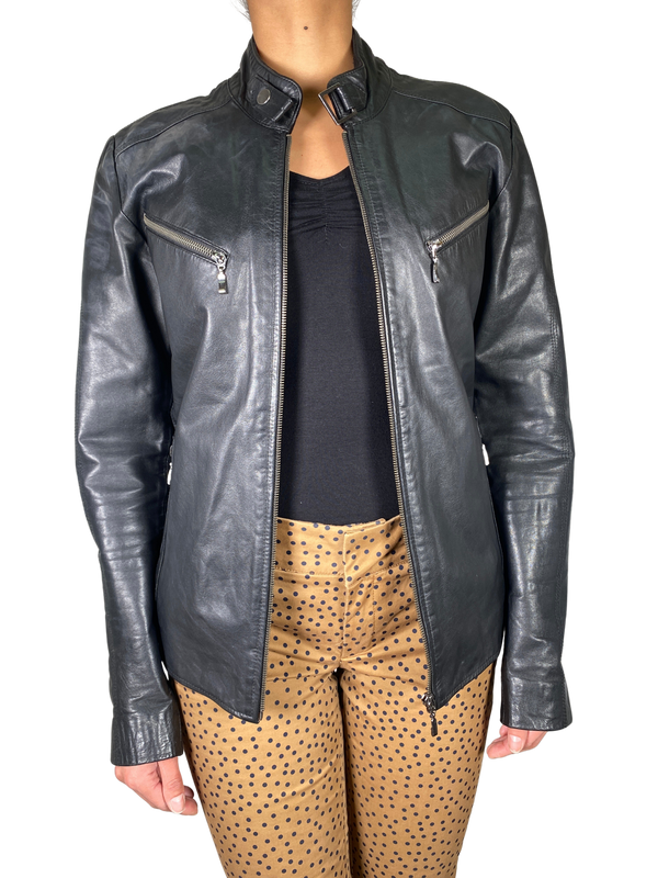 Chaqueta Cuero Negro