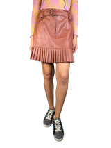 Falda Cuero Vegano Con Plises