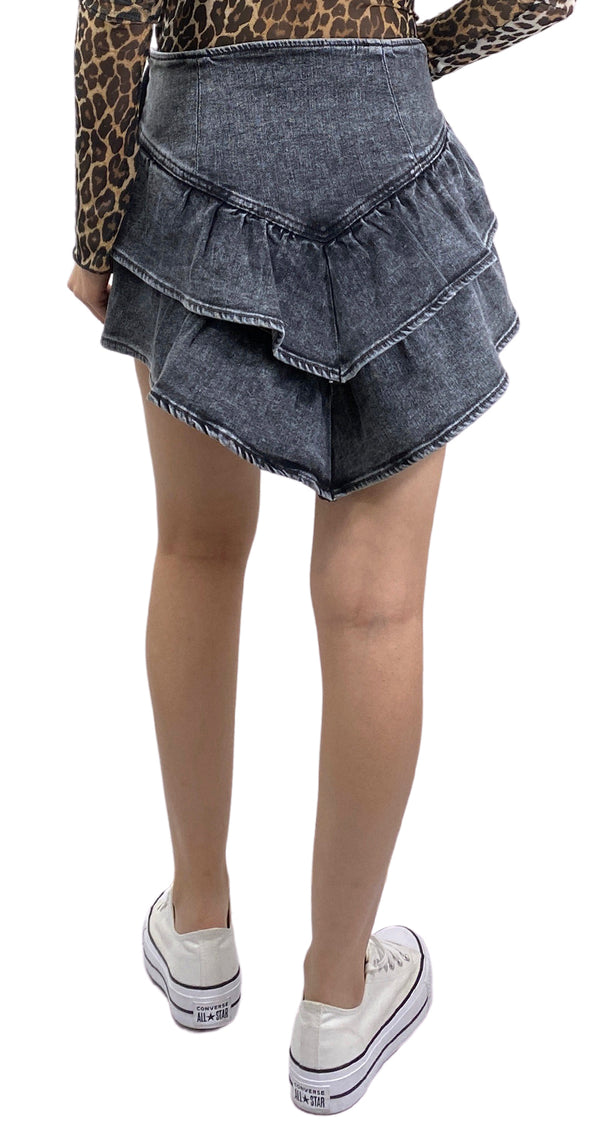 Falda Denim Gris