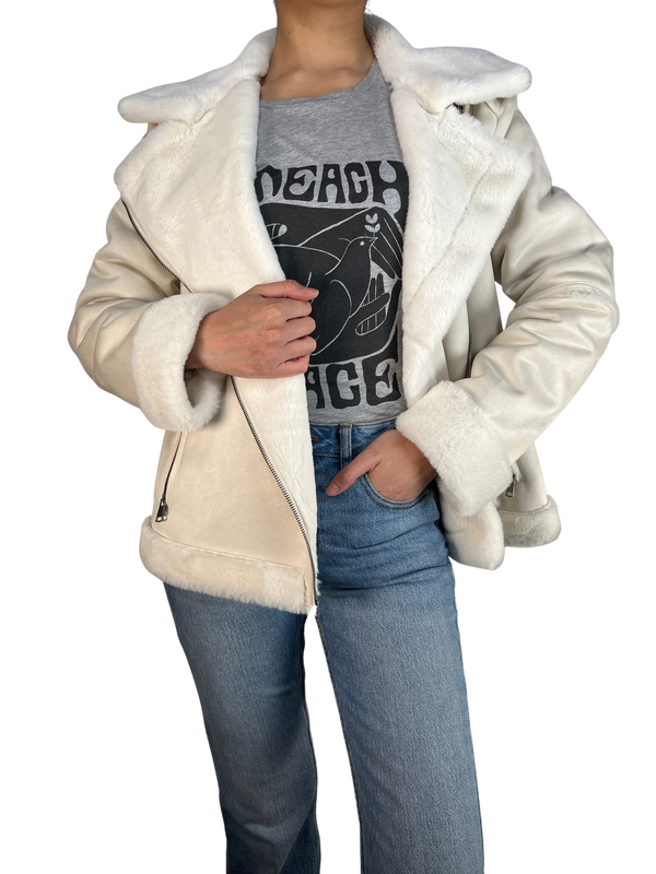 Chaqueta Aviador Blanca