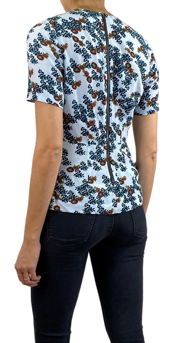 Blusa Celeste Flores