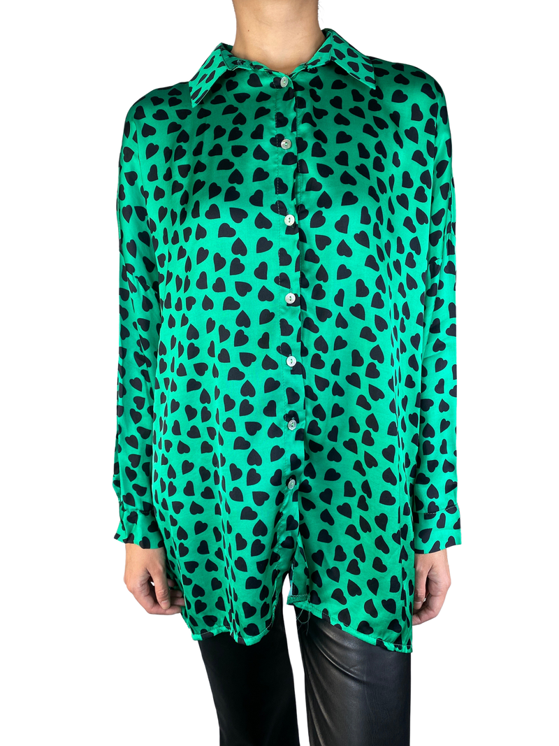 Blusa Verde Corazones