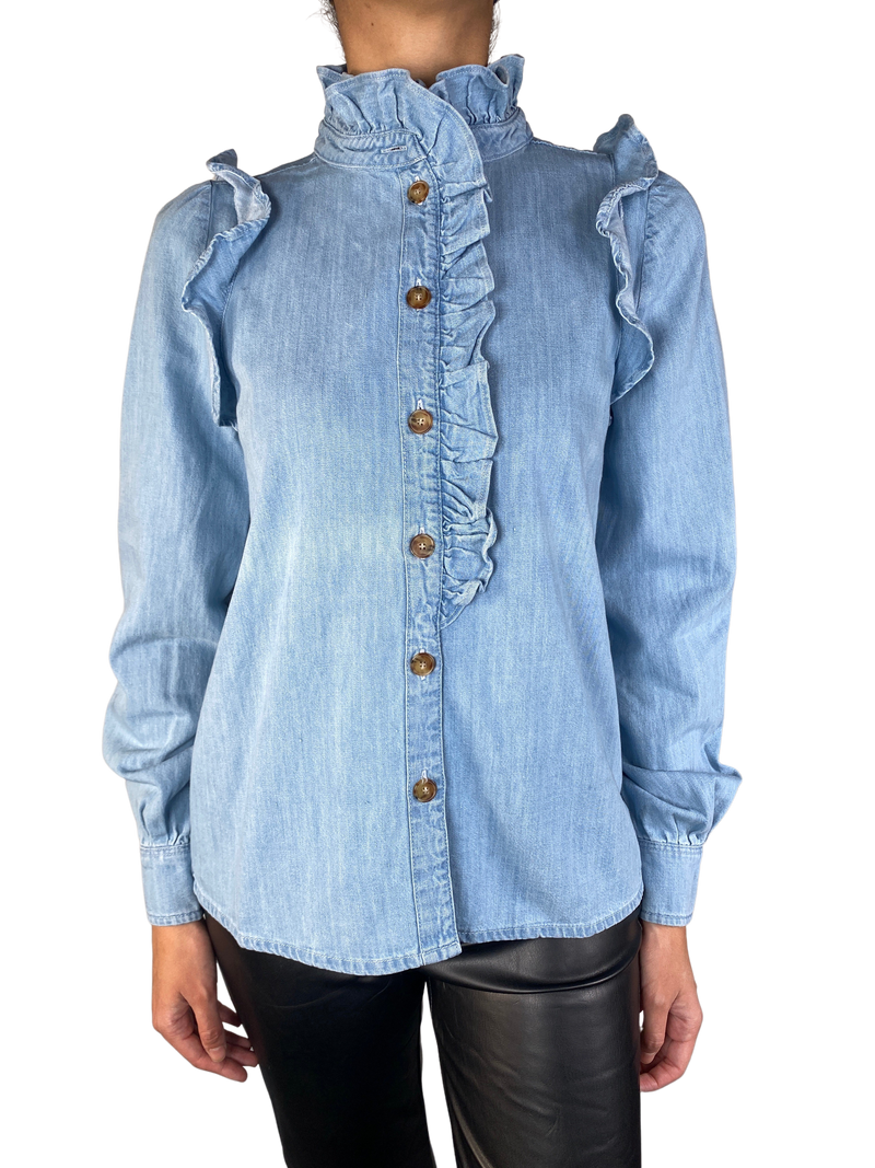 Blusa Denim Celeste