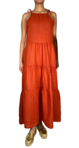 Vestido Lino Terracota