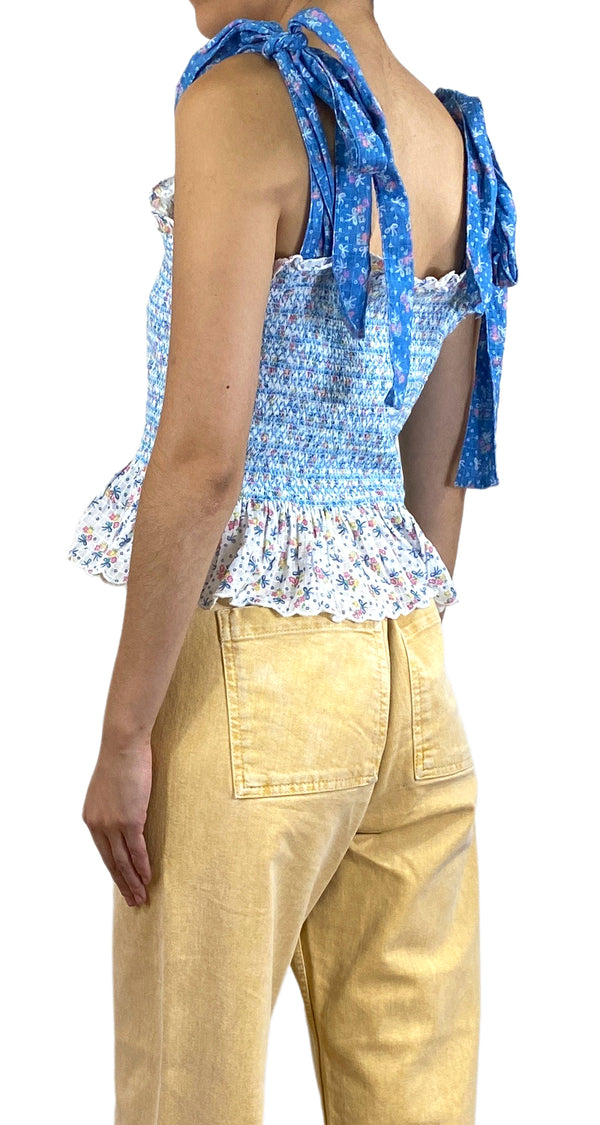 Top Azul Fruncido