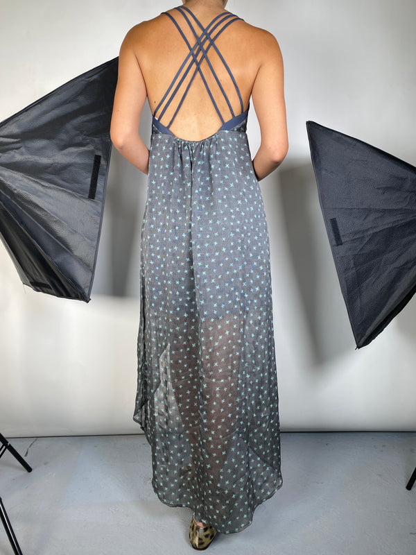 Vestido Gris Estampado