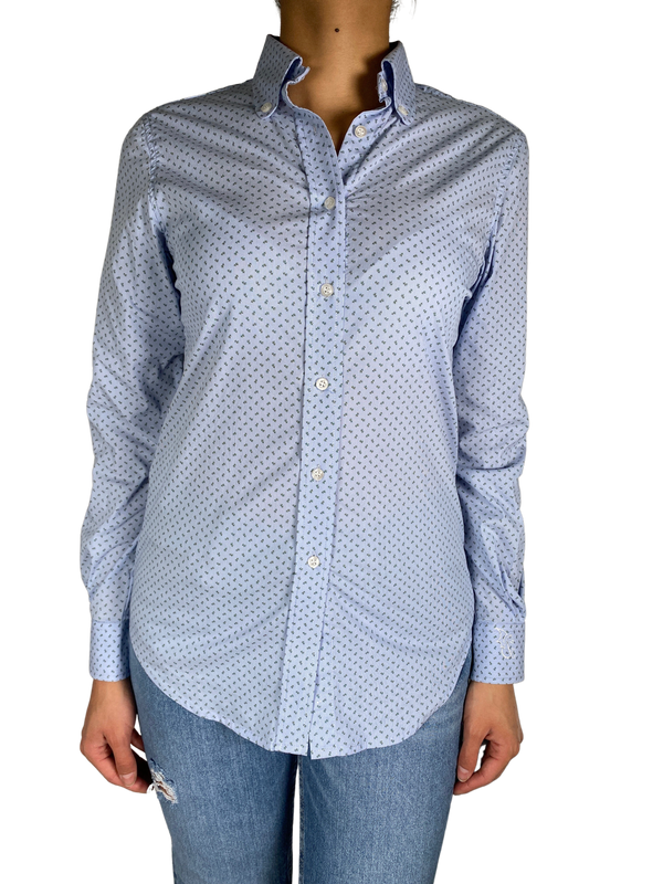 Blusa Azul Estampada