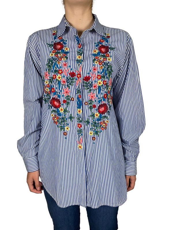 Blusa Rayas Bordada