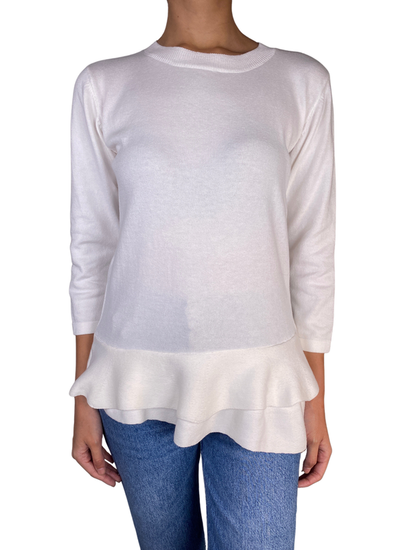 Sweater Blanco con Vuelos