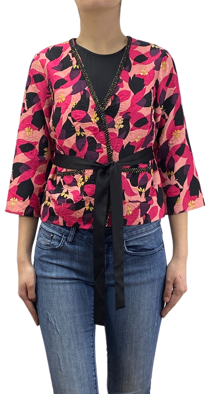 Saco Seda Lolo Print Fucsia