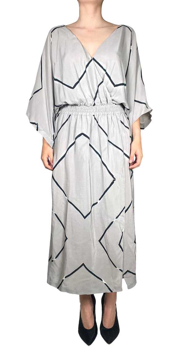 Vestido Gris Midi
