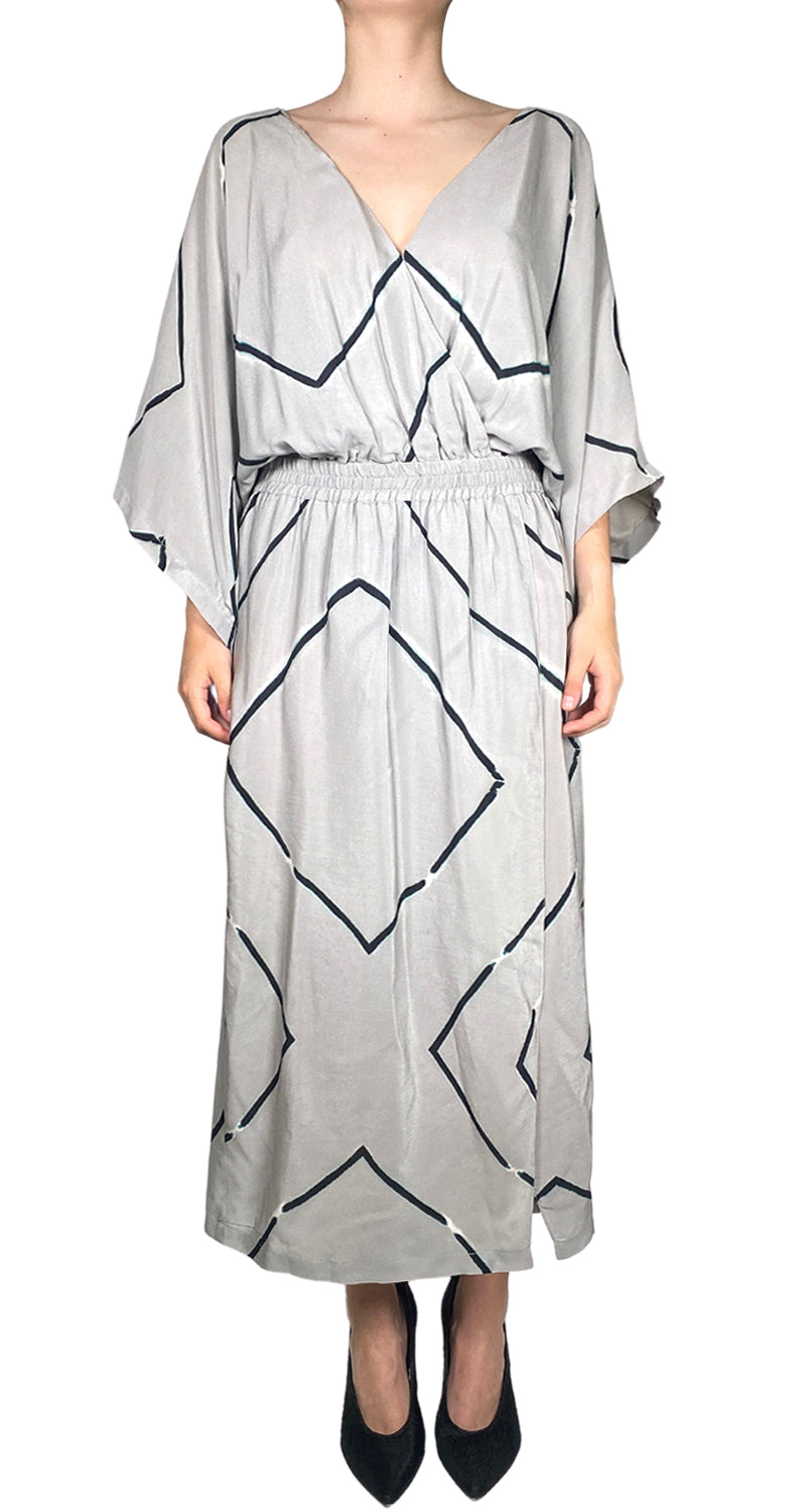 Vestido Gris Midi