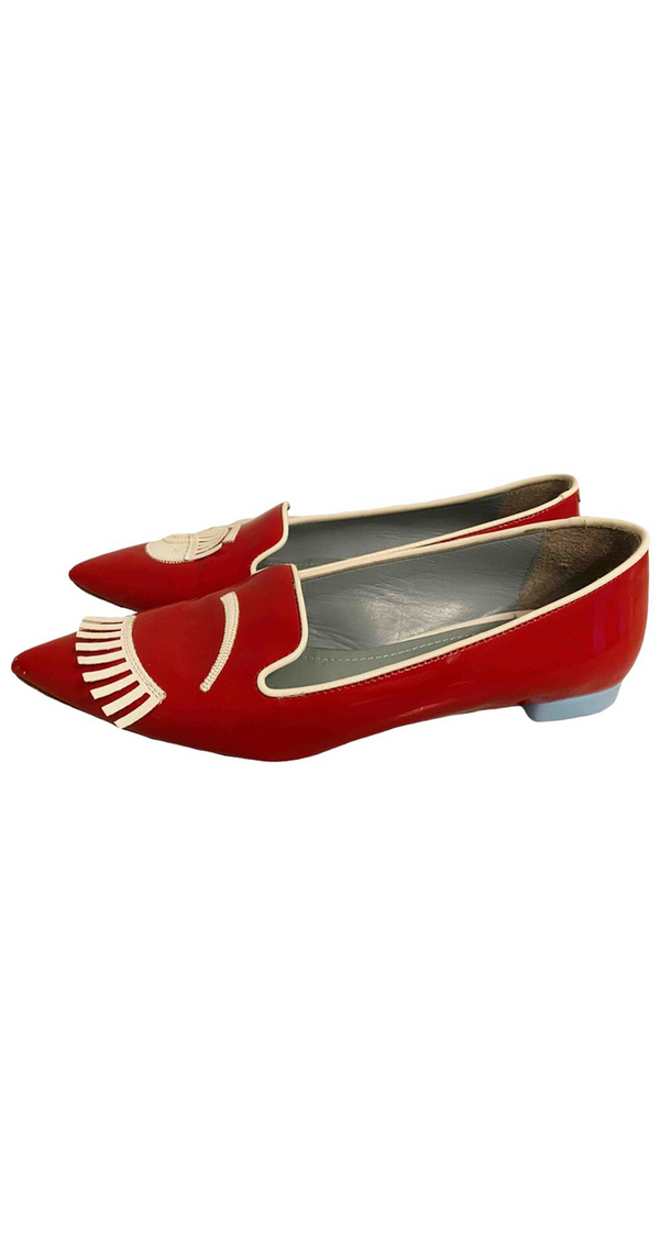 Red Patent Flat