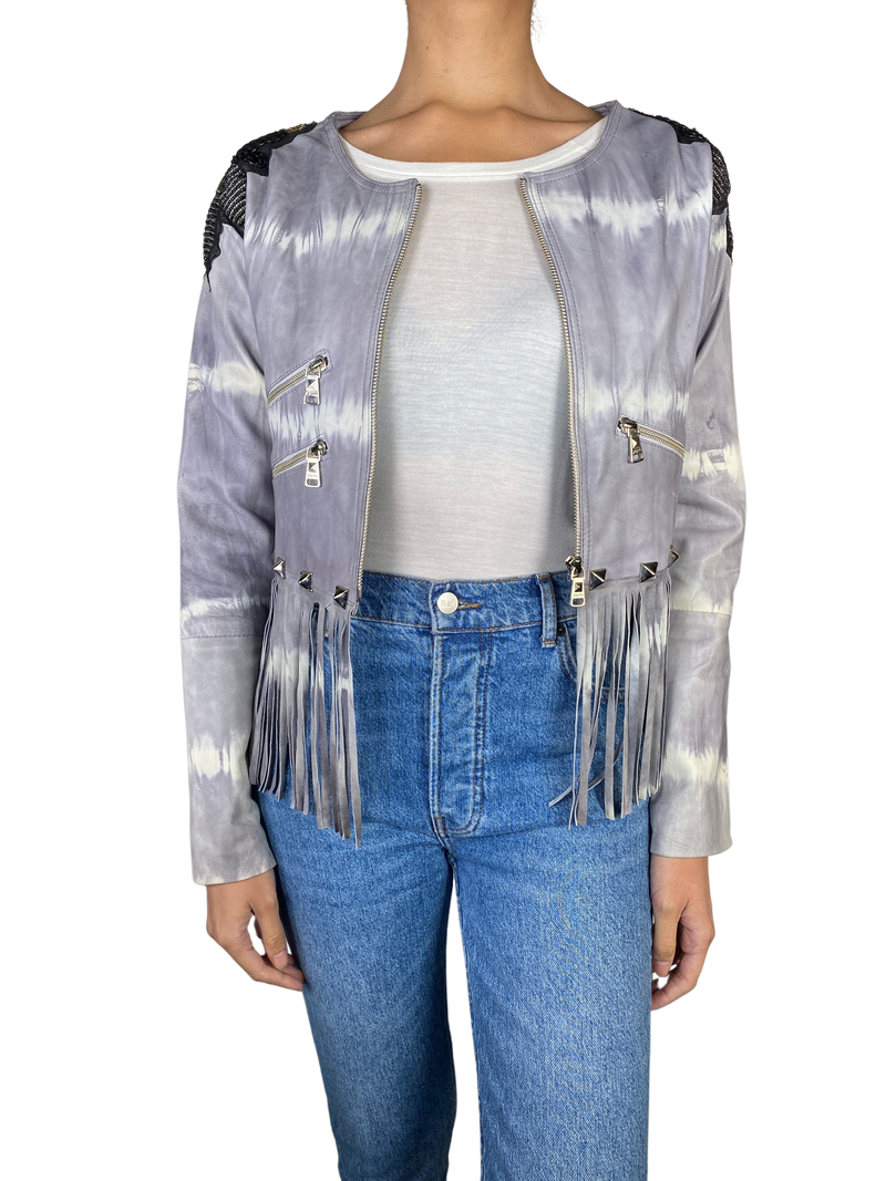 Chaqueta Cuero Tie Dye