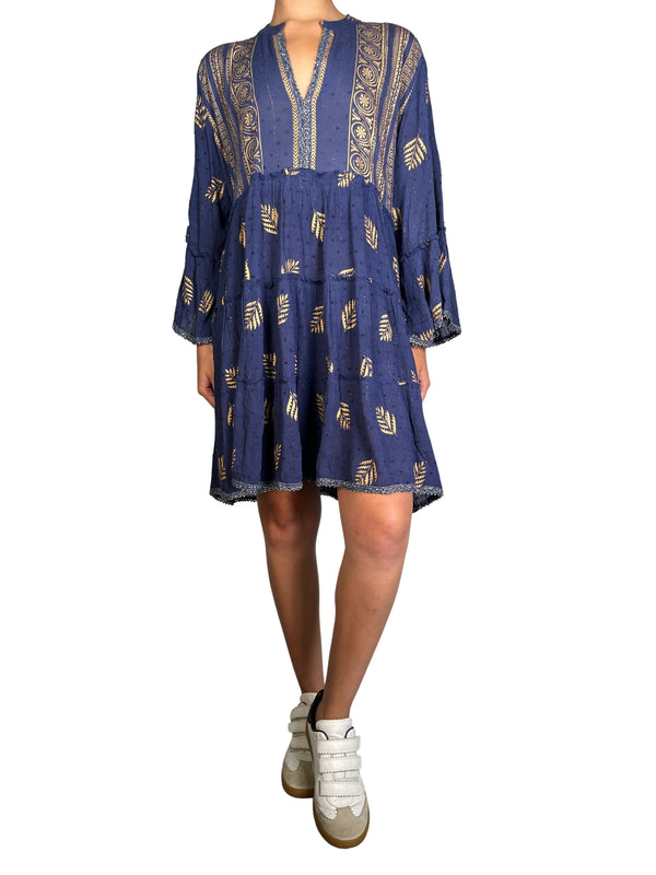 Vestido Viscosa Block Gold