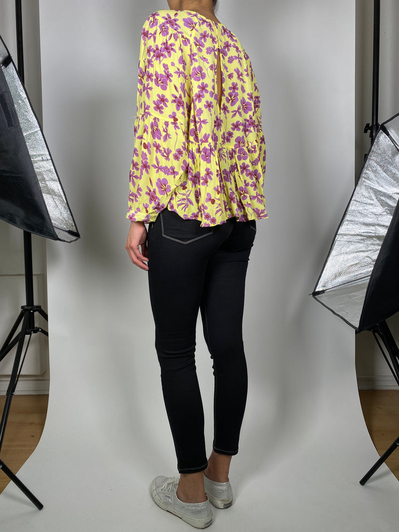 Blusa Amarilla Estampada