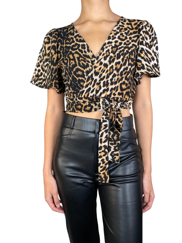 Crop Top Leopardo Cruzado