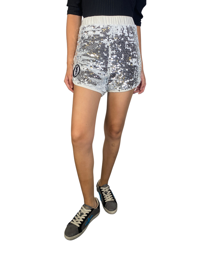 Shorts Lentejuelas Plateado Reversible Unisex