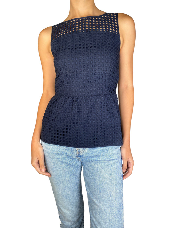 Blusa Azul Tejida