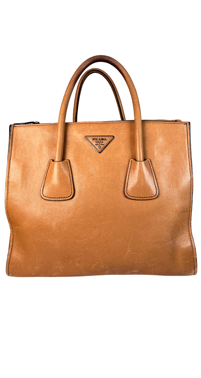 Prada Glace Calf Twin Pocket Tote