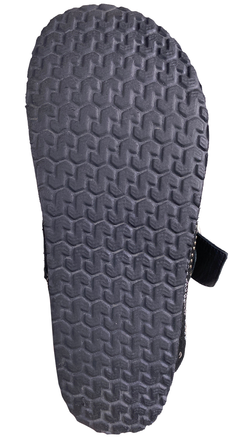 Mules Cuero Con Aplicaciones