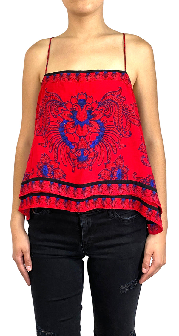 Top Rojo Flores