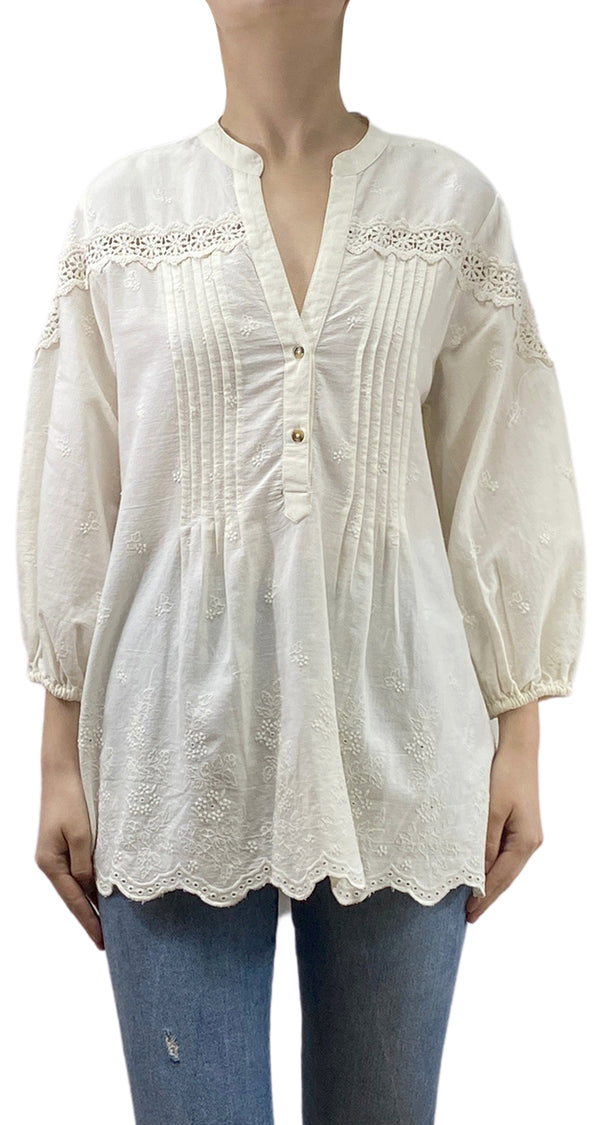 Blusa Broderies Crema