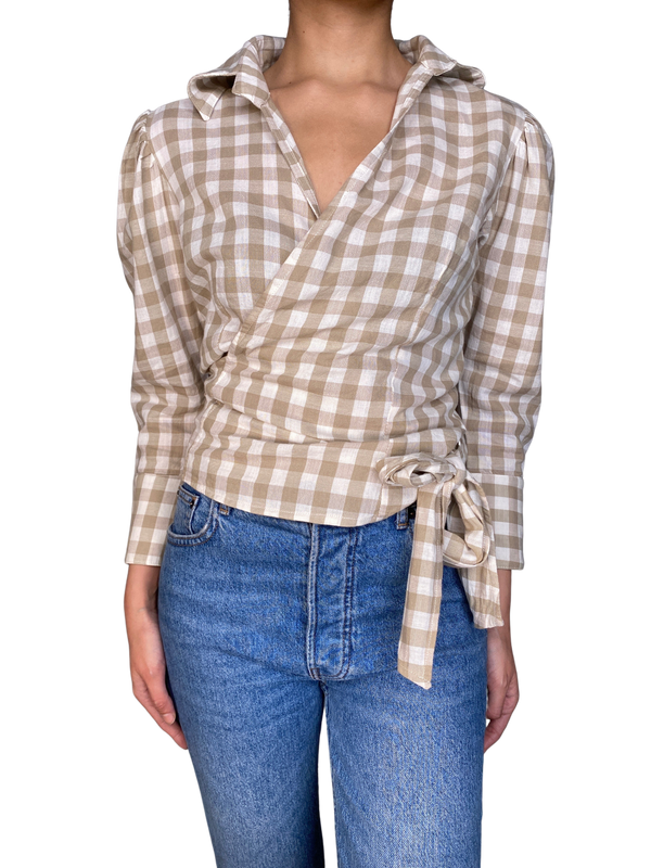 Blusa Wrap Cuadros