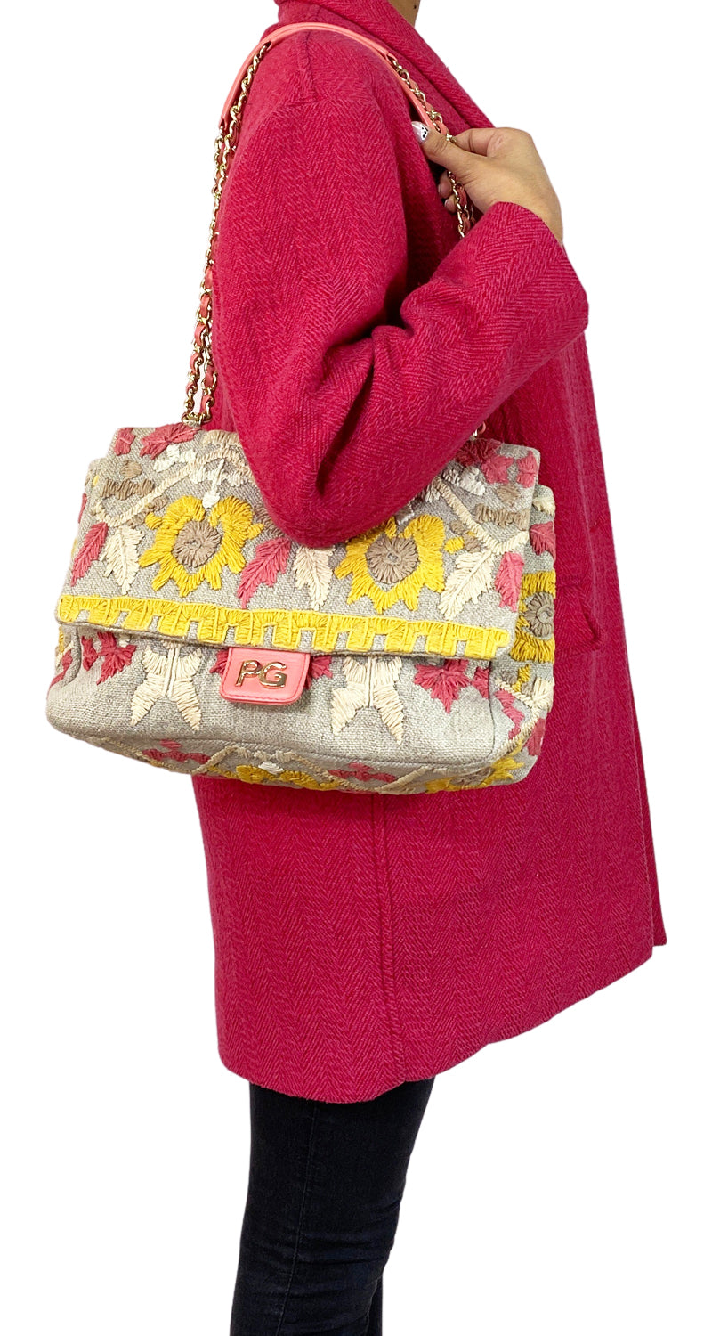 Cartera Lino Bordada