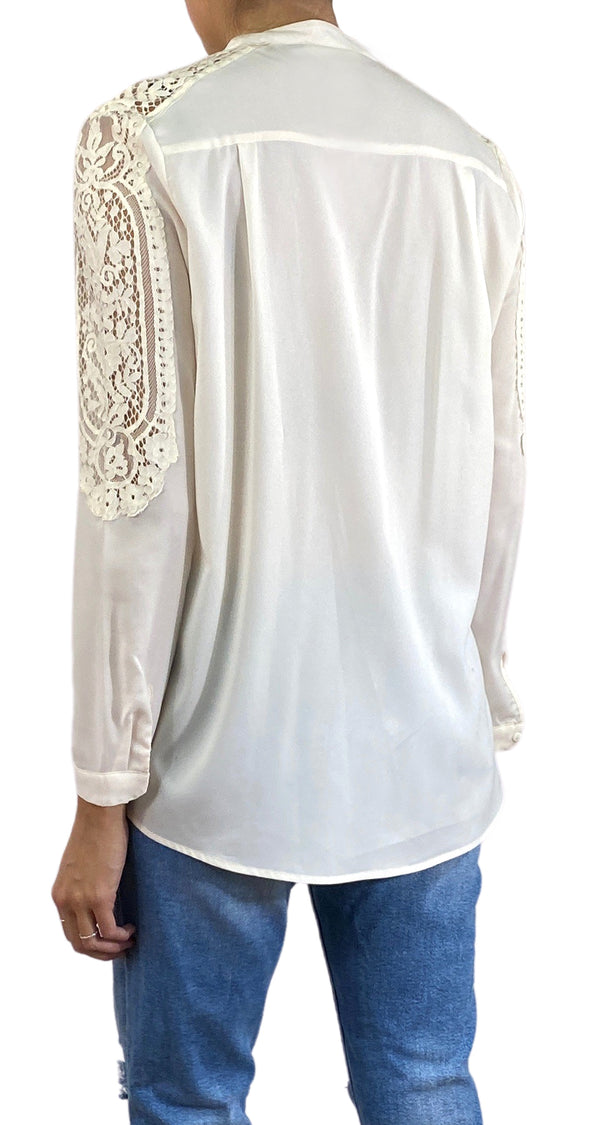 Blusa Encajes Crema