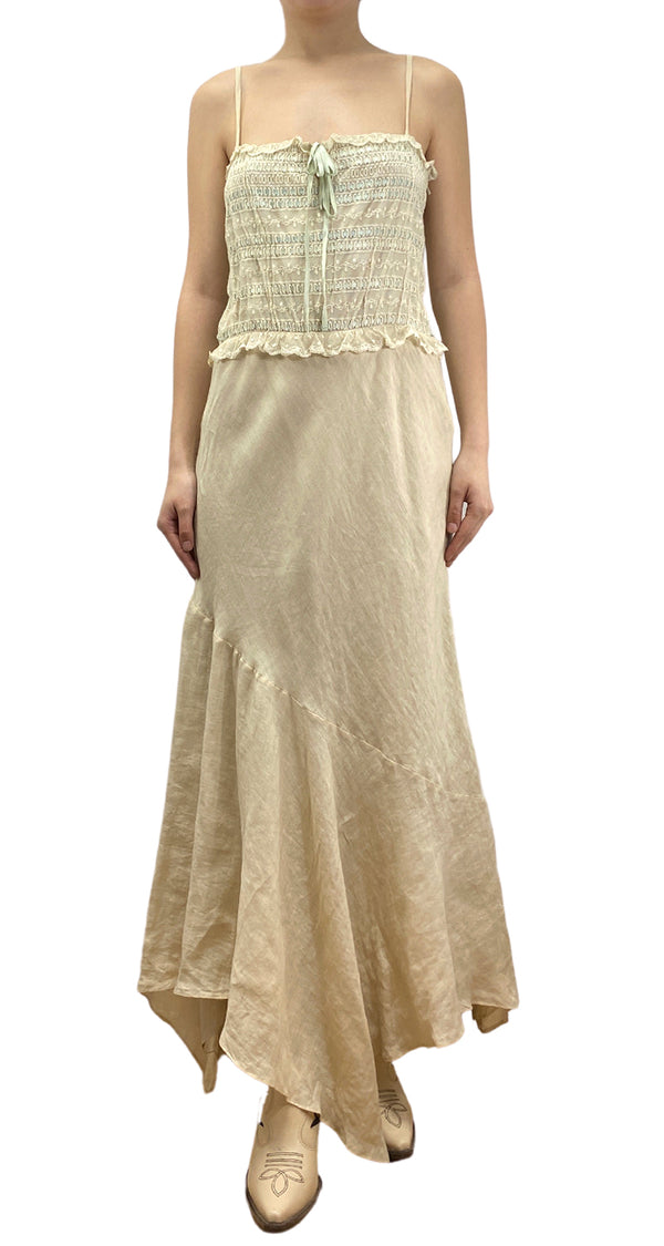 Vestido Lino Beige