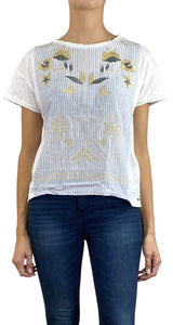 Polera Flores Bordadas