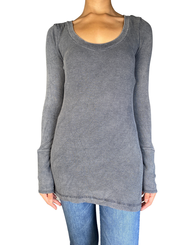 Sweater Gris Manga Larga