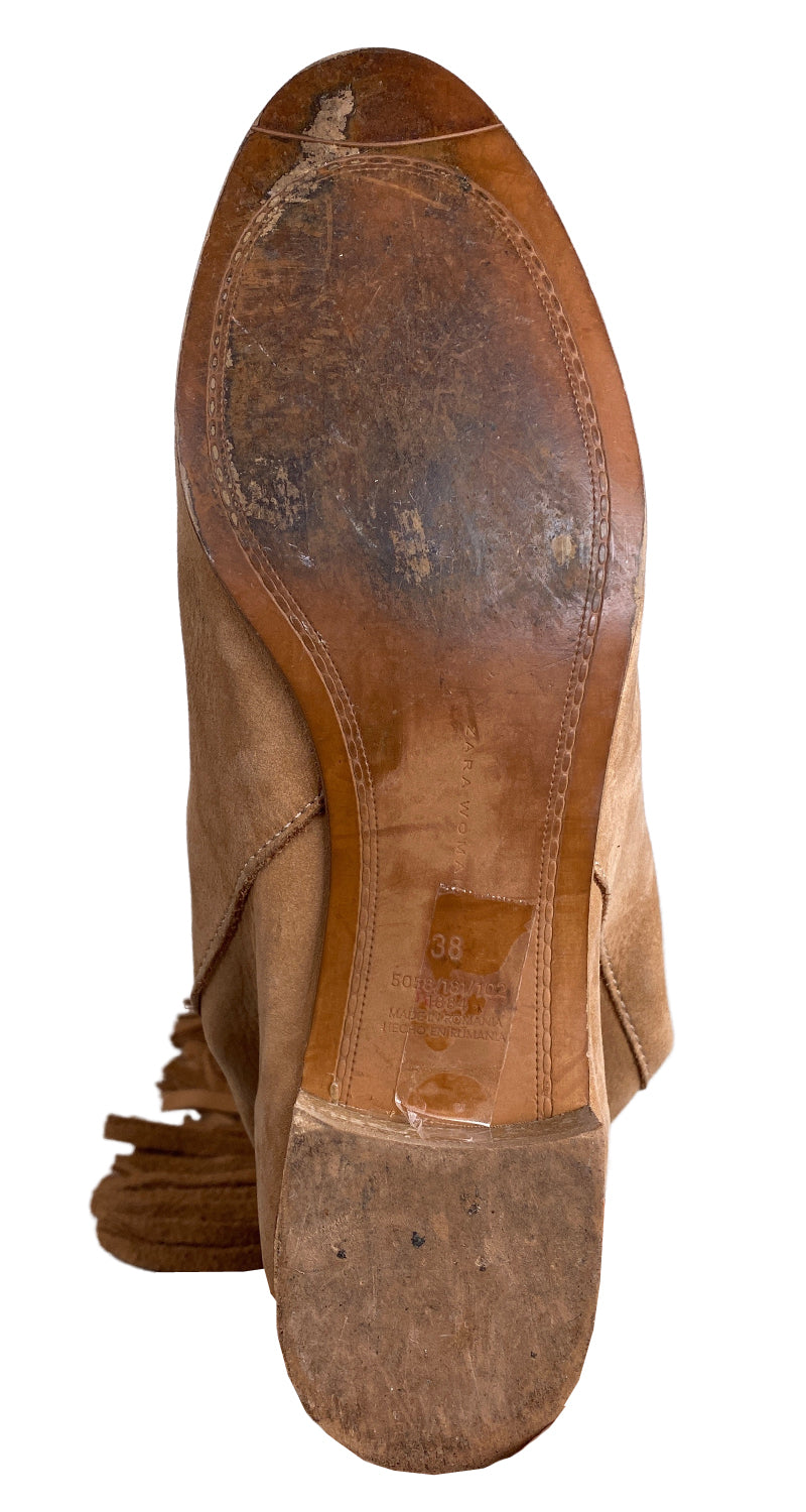 Botas Cuero Con Flecos
