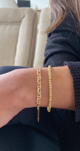 Pulsera Italiana Cadena Y Eslabones Barra