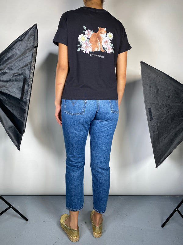 Polera Negra Estampada