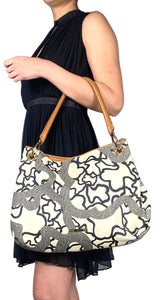 Cartera Beige Estampado Negro