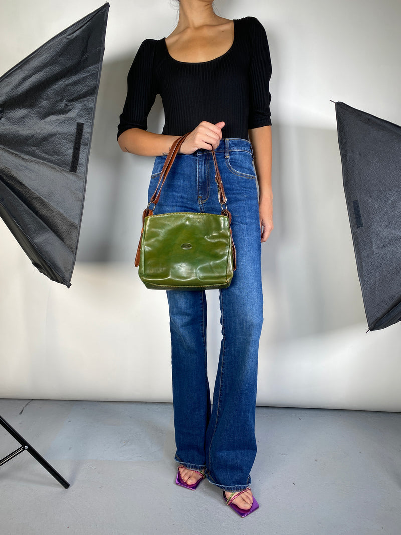 Cartera Cuero Verde