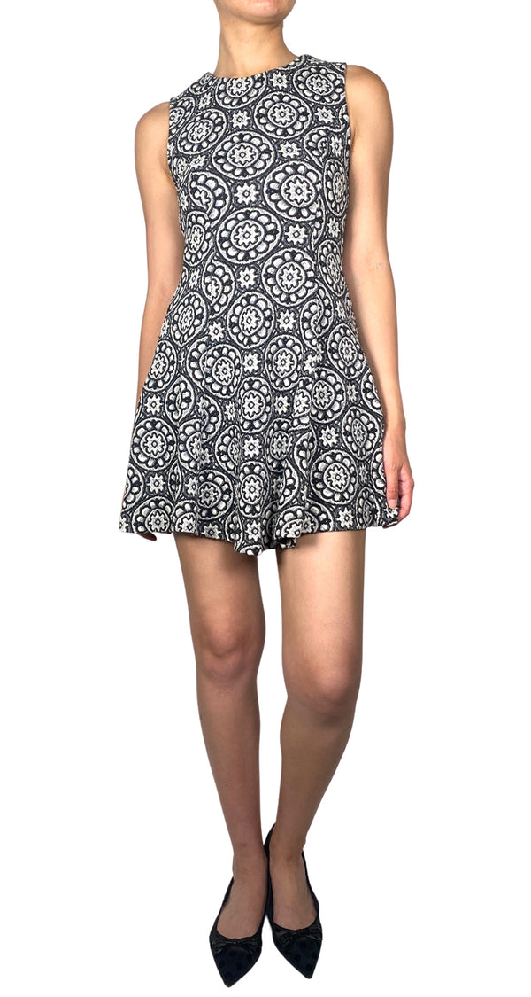 Vestido Tejido Blanco Y Negro