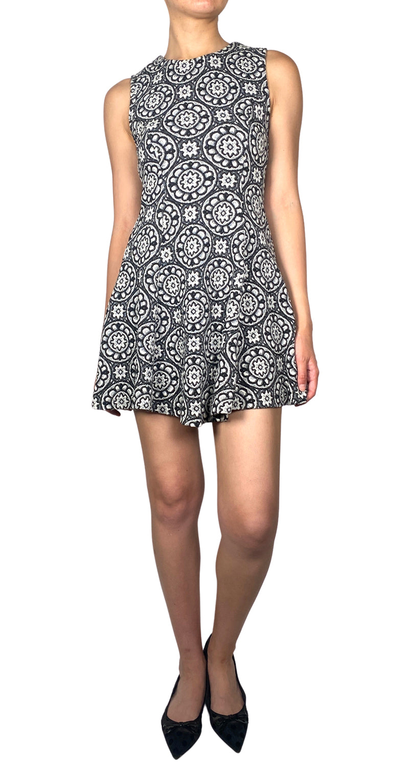 Vestido Tejido Blanco Y Negro