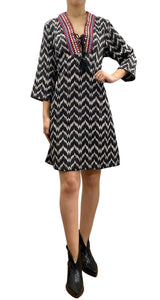 Vestido Negro Estampado