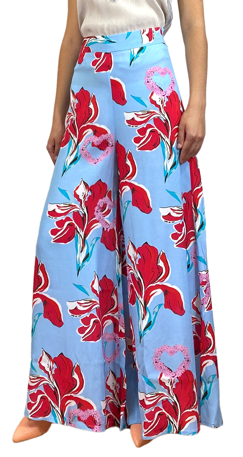 Pantalón Azul Flores